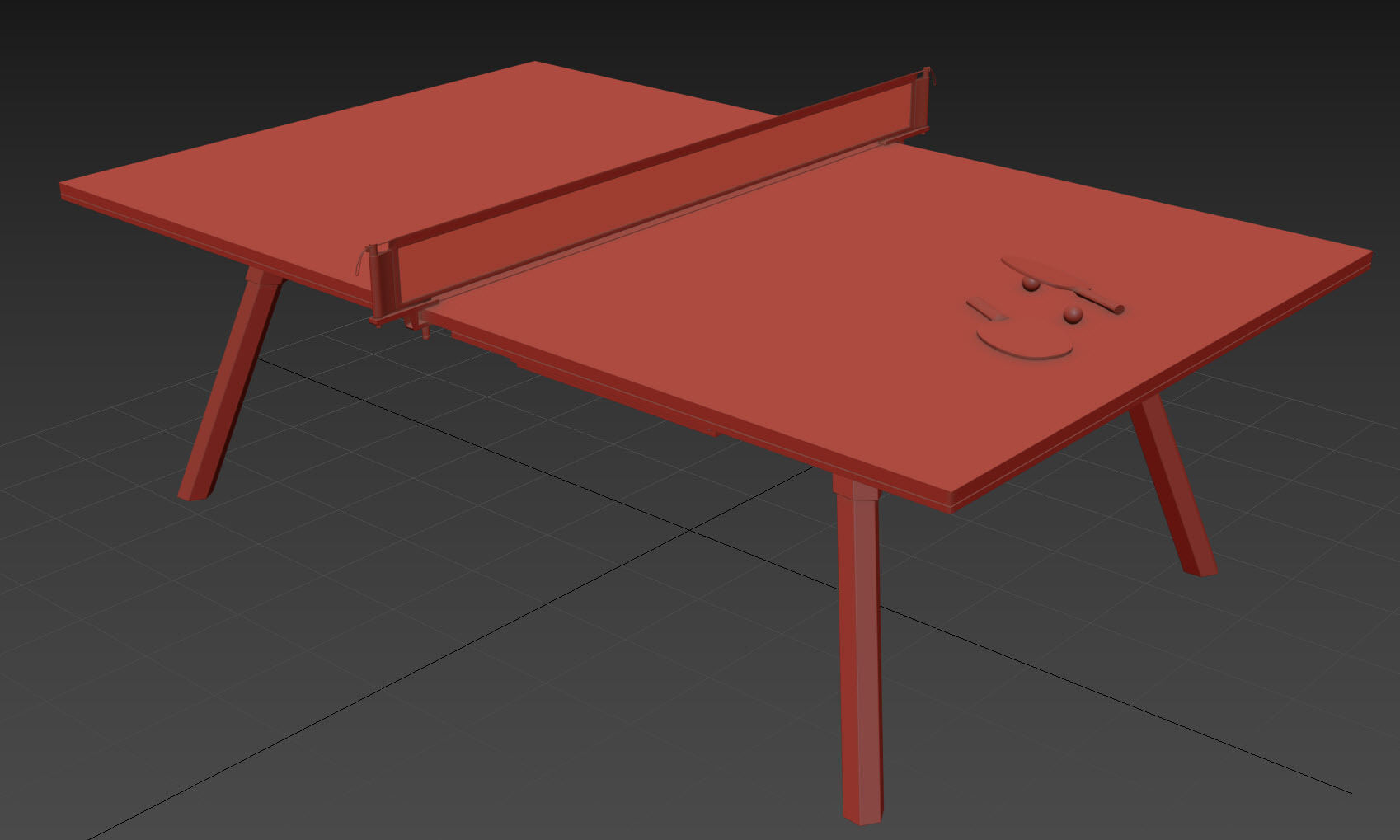 You and Me HPL Tennis Table with Accessories 3D model_7