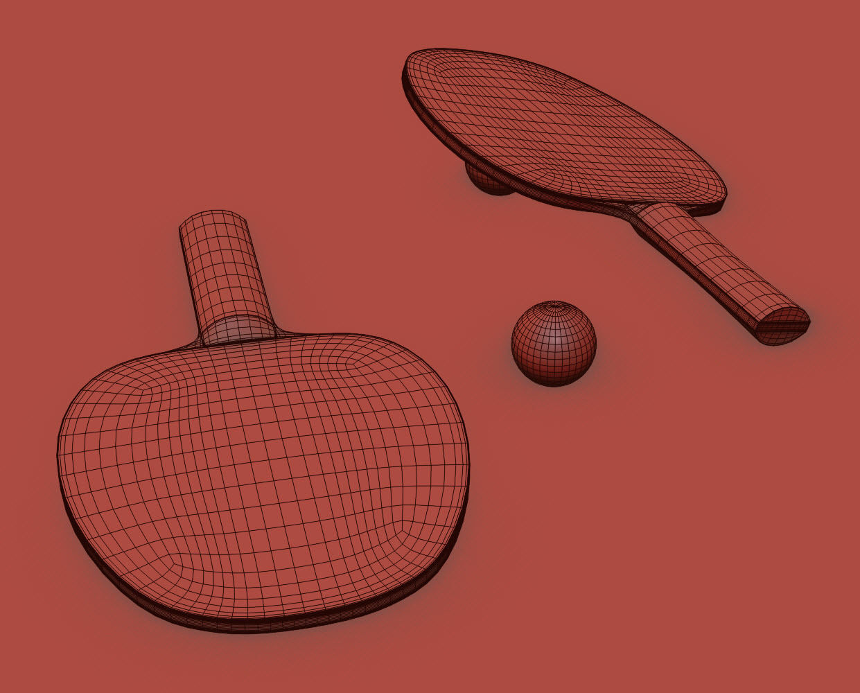 You and Me HPL Tennis Table with Accessories 3D model_11