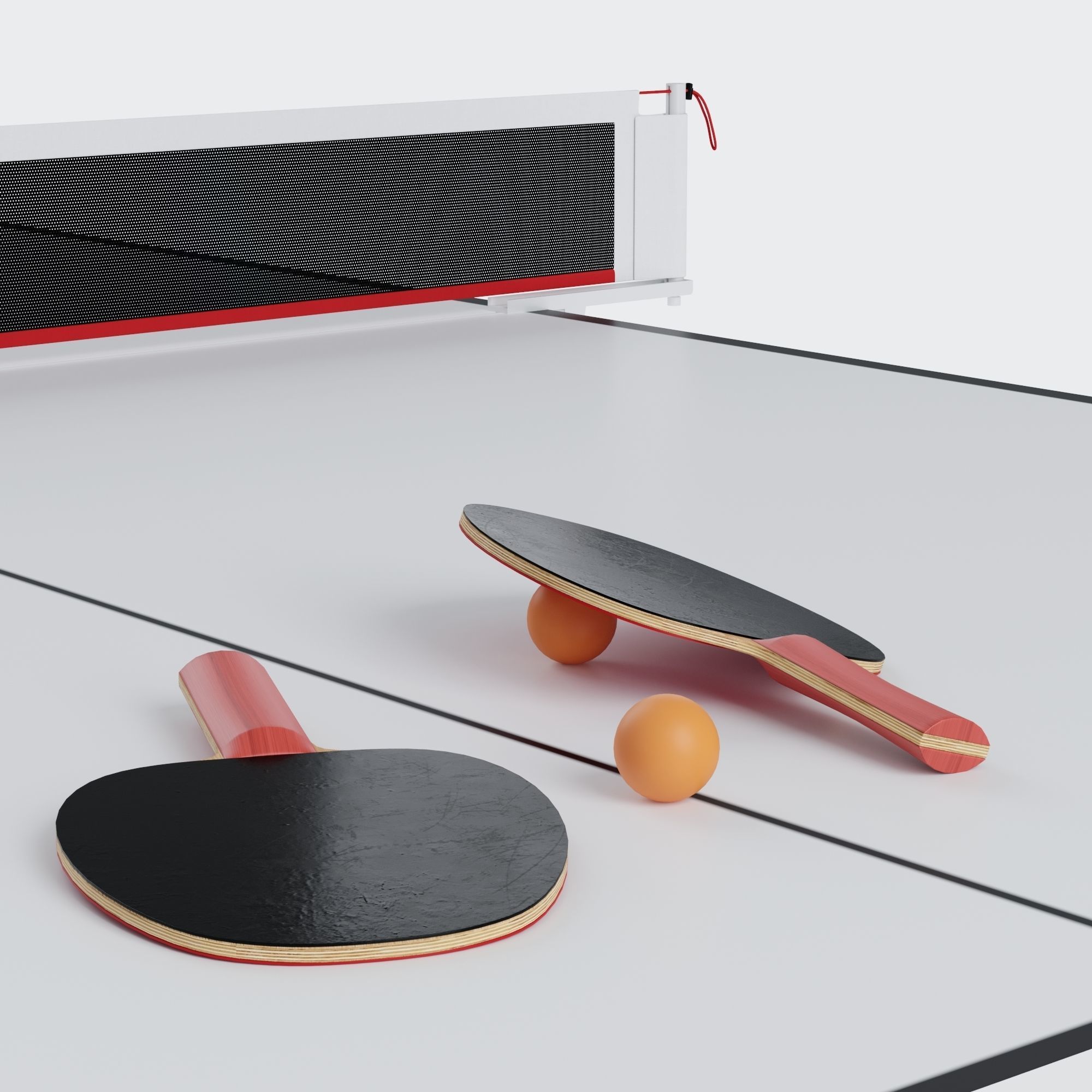 You and Me HPL Tennis Table with Accessories 3D model_3