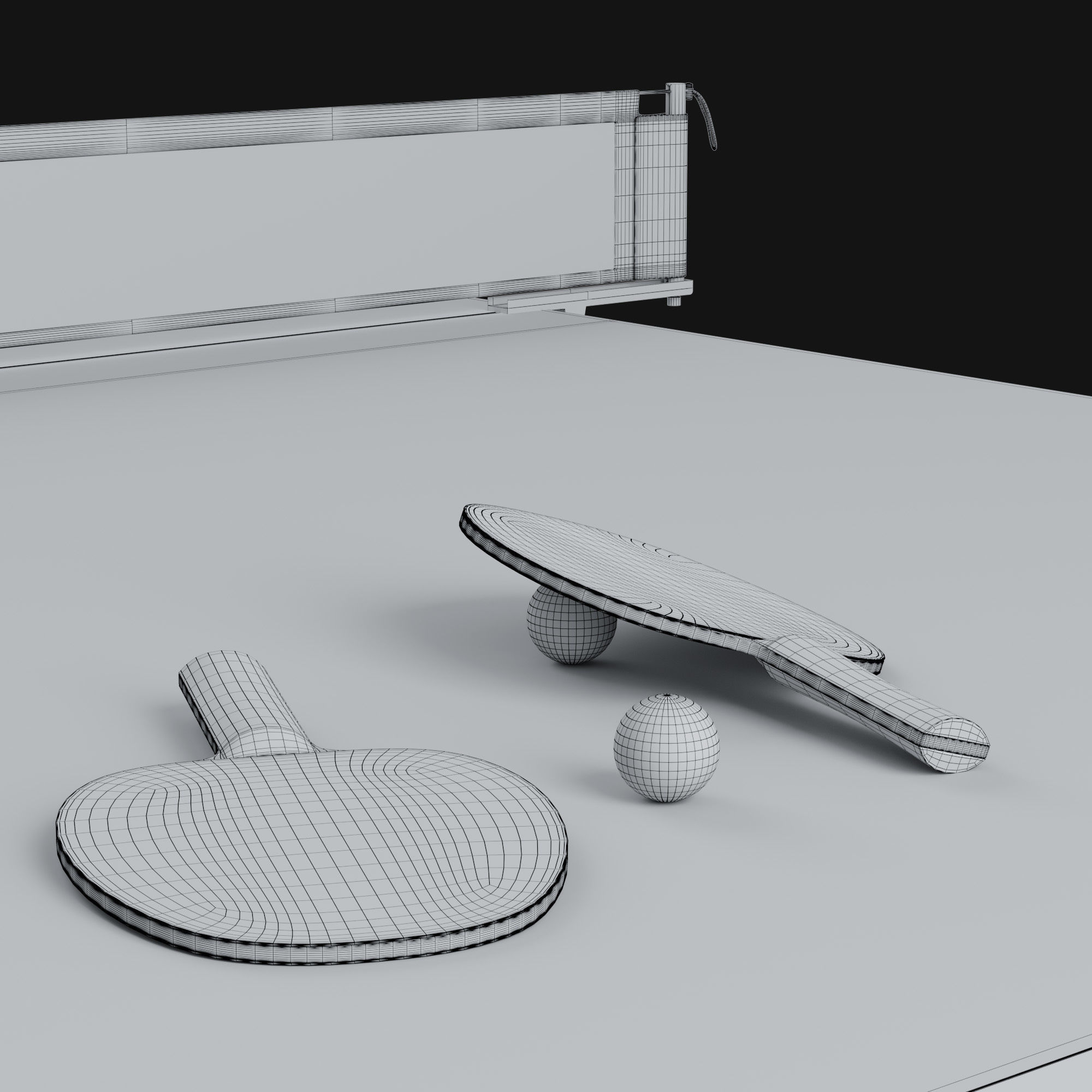 You and Me HPL Tennis Table with Accessories 3D model_5