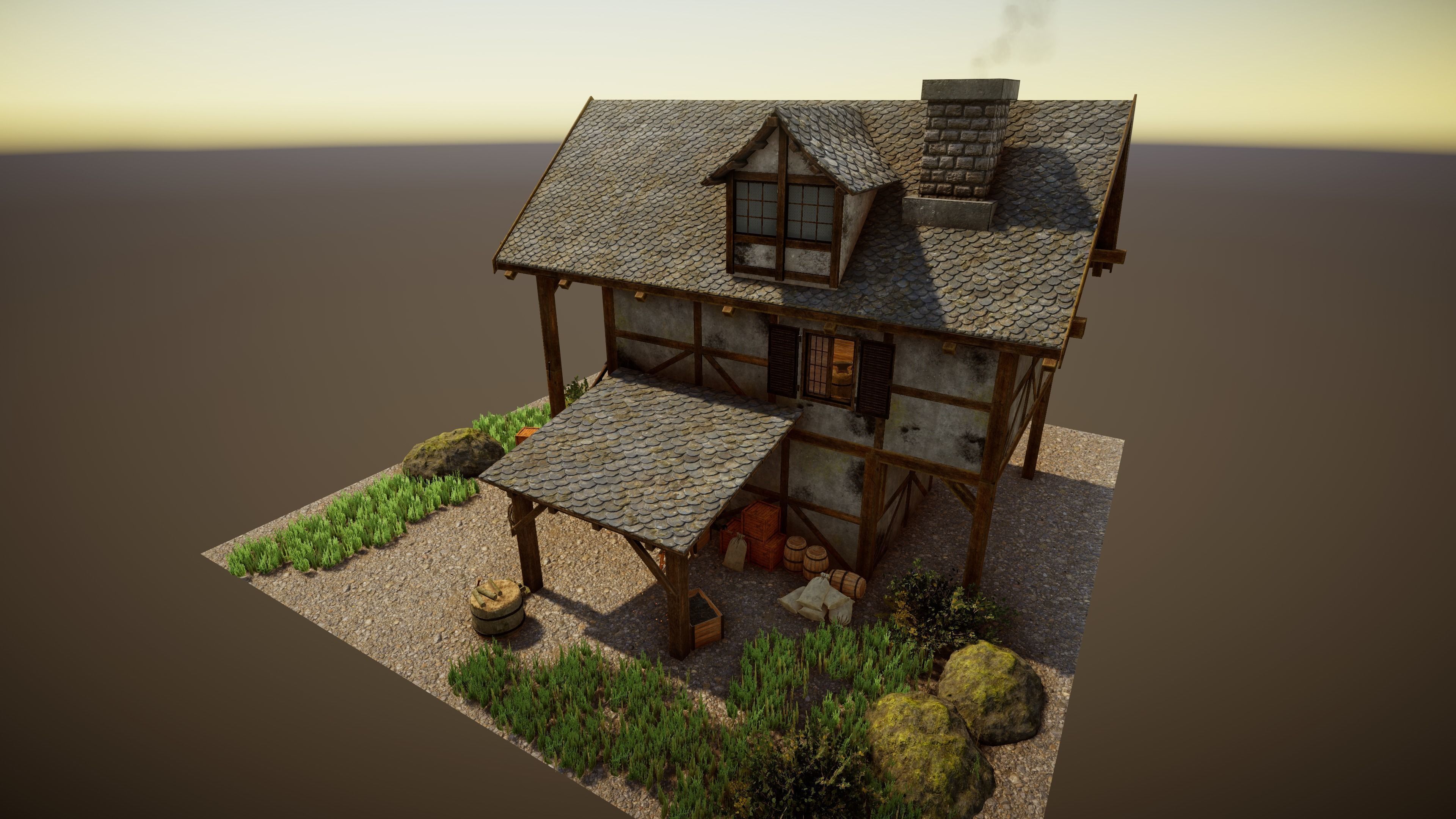 Medieval forge Low-poly 3D model_5