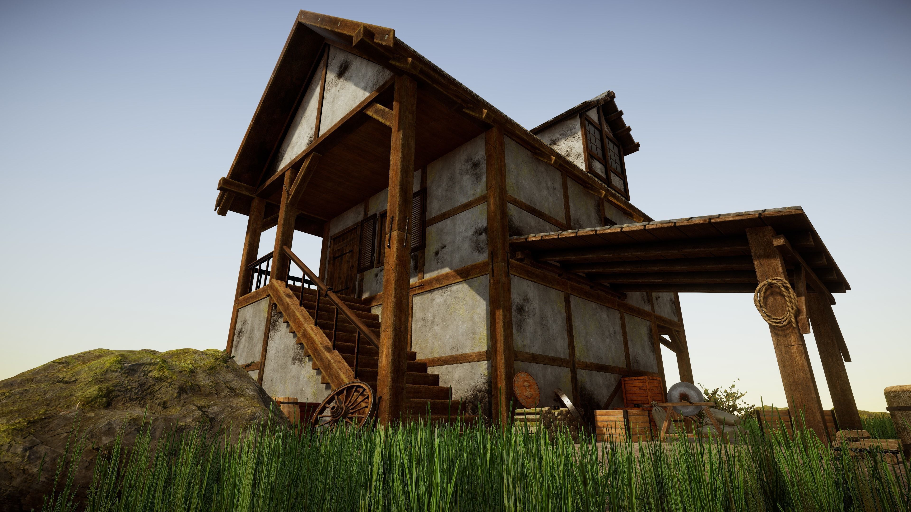 Medieval forge Low-poly 3D model_2