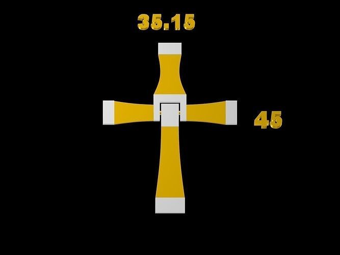 pendant golden cross 3D print model