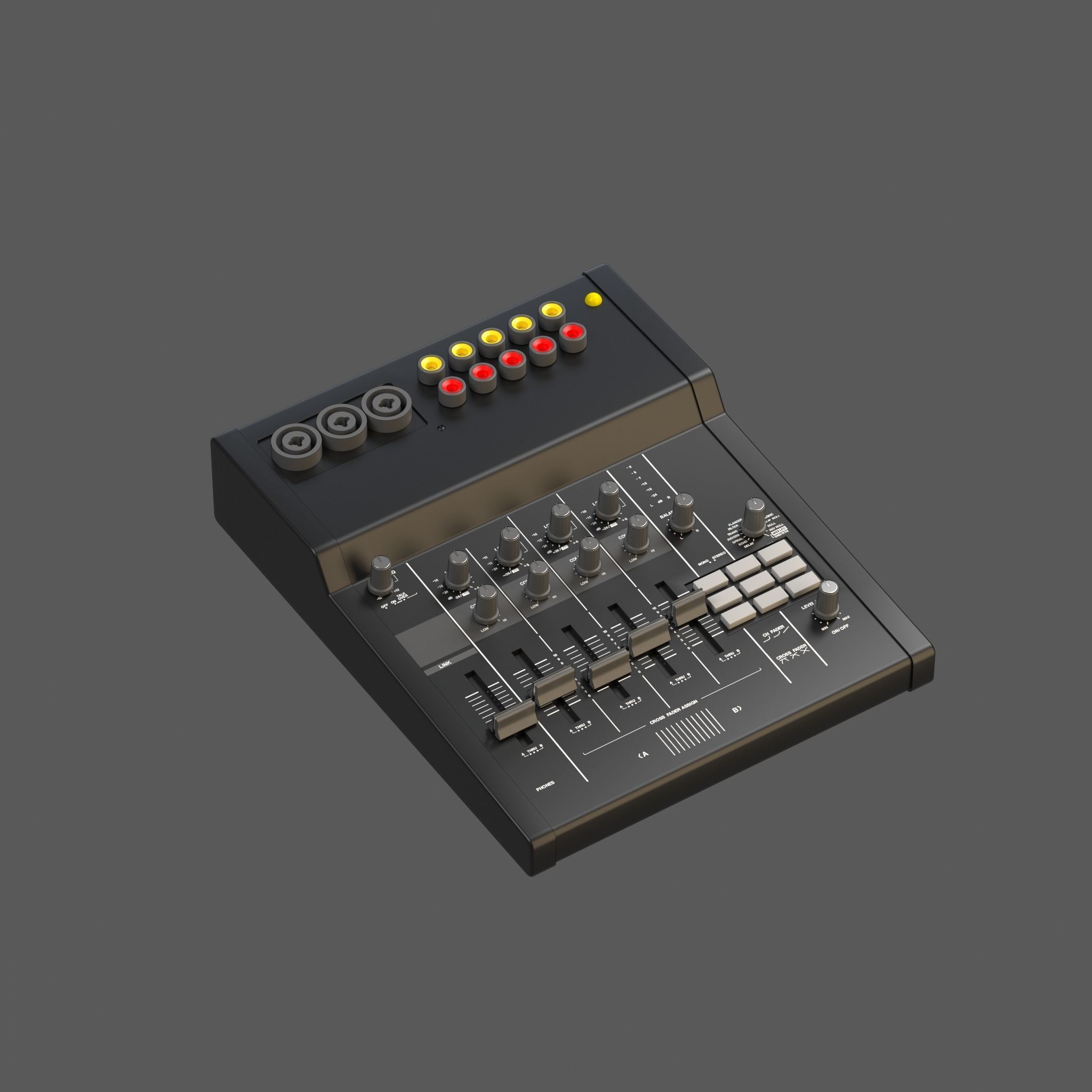 Audio mixing console  3D model_5