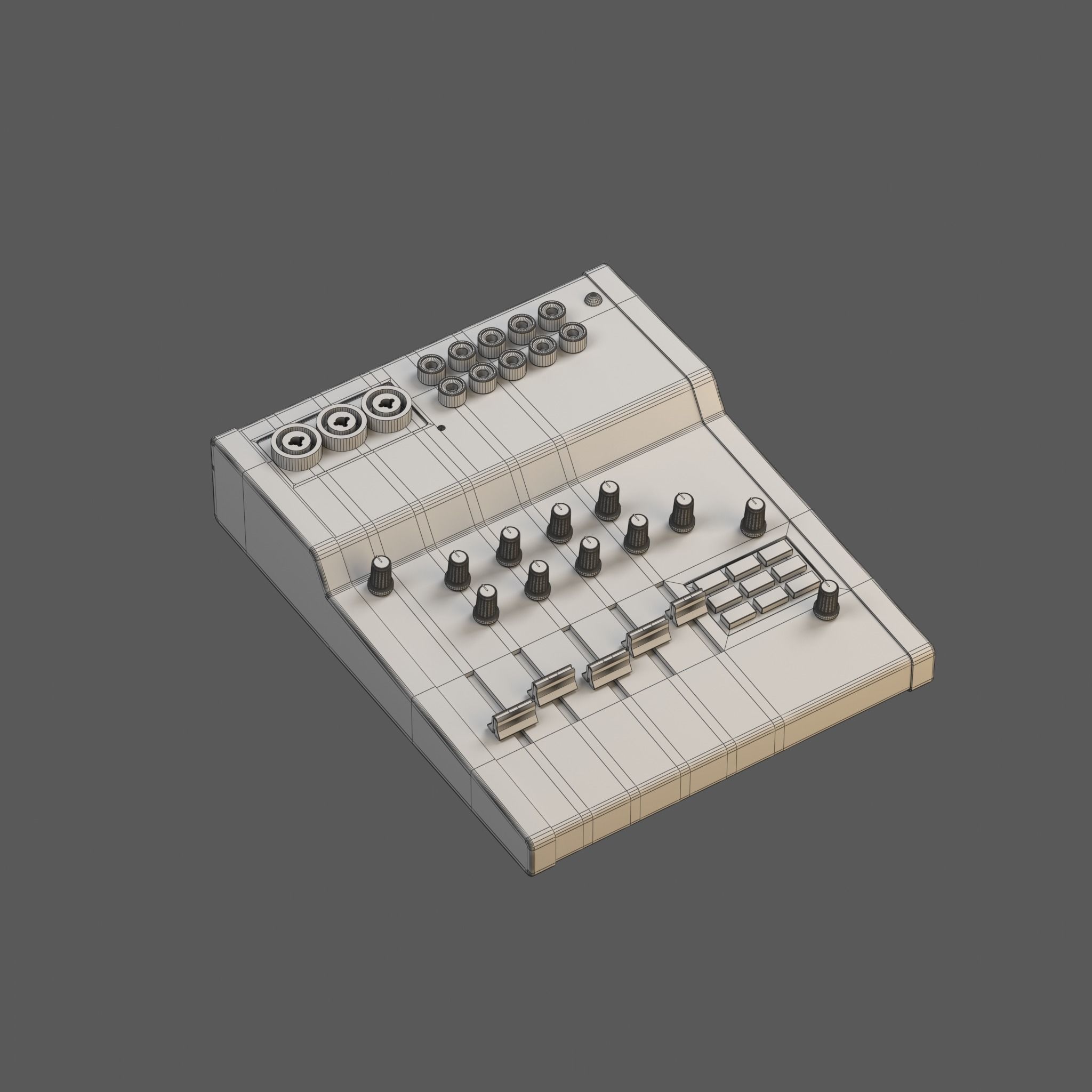 Audio mixing console  3D model_9