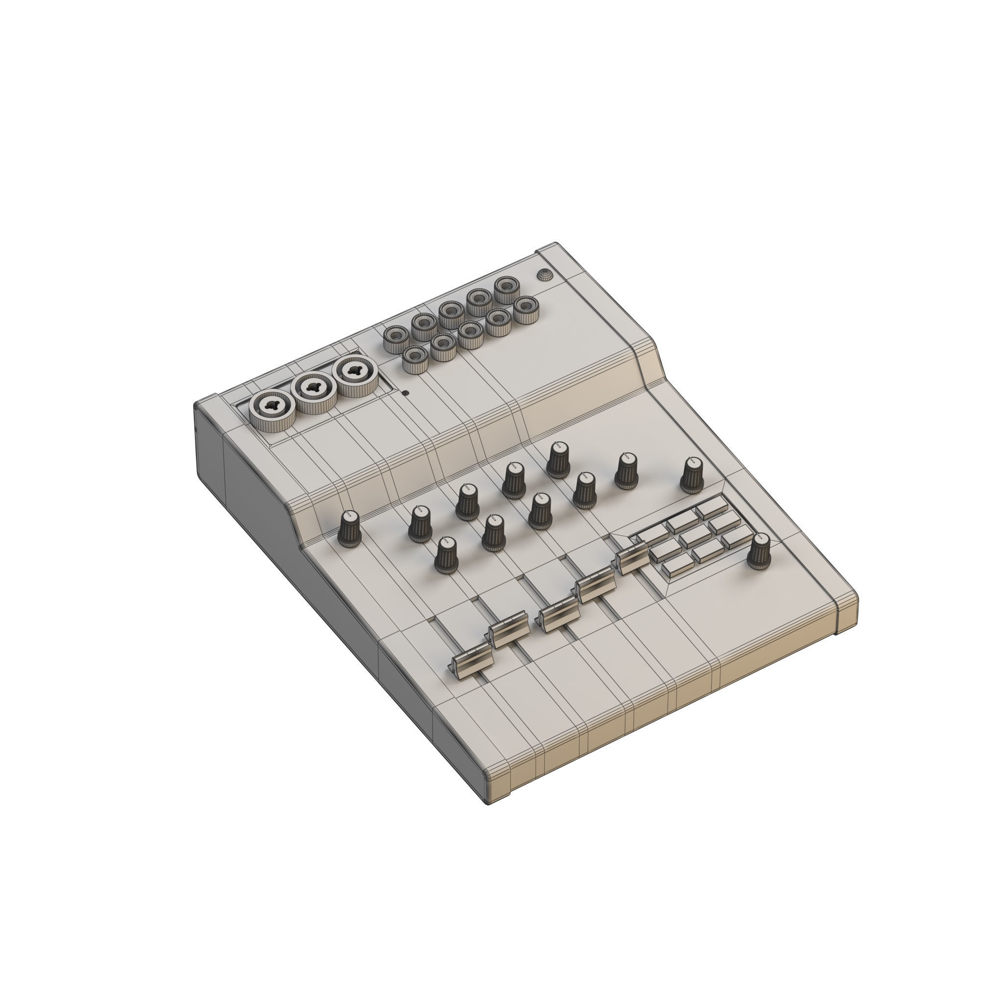 Audio mixing console  3D model_4