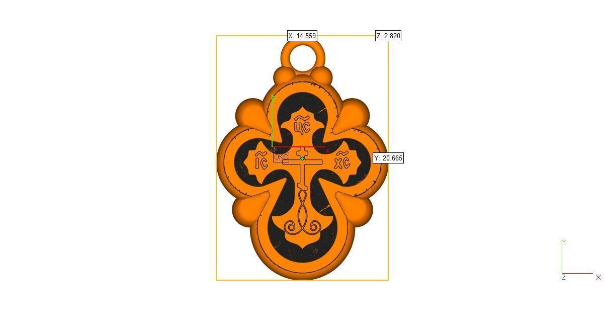 Cross ortodox  3D print model 3D model_3