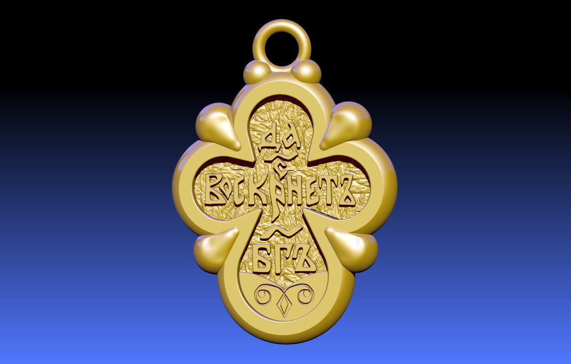 Cross ortodox  3D print model 3D model_2