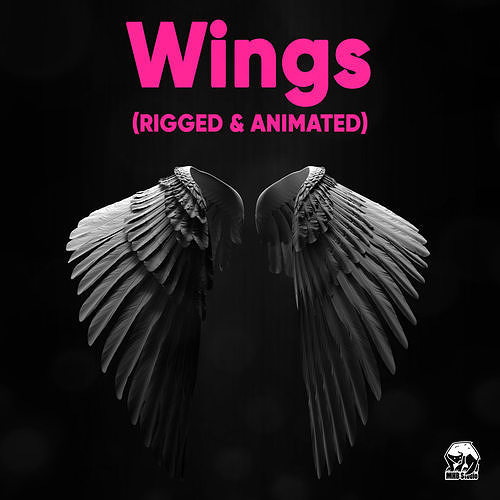 Angel Wings Rigged Animated 3D model
