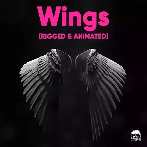 Angel Wings Rigged Animated 3D model