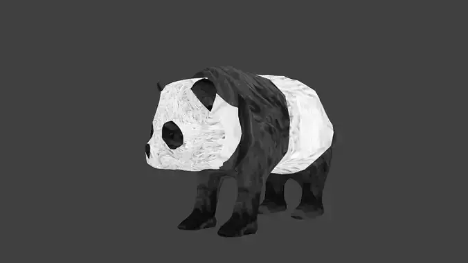 panda made in blender Low-poly 3D model