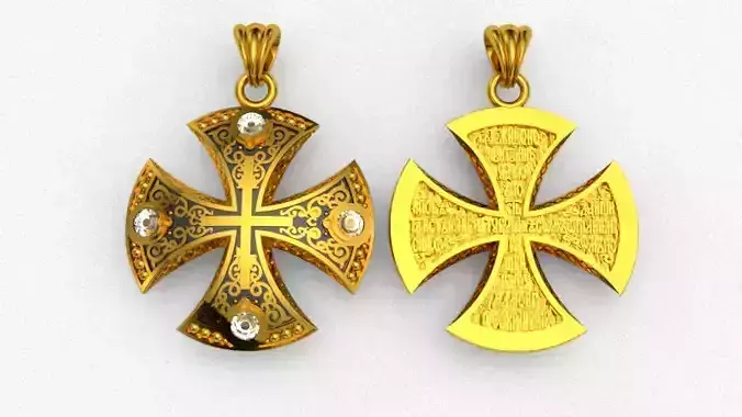 Cross ortodox 3D print model 3D print model