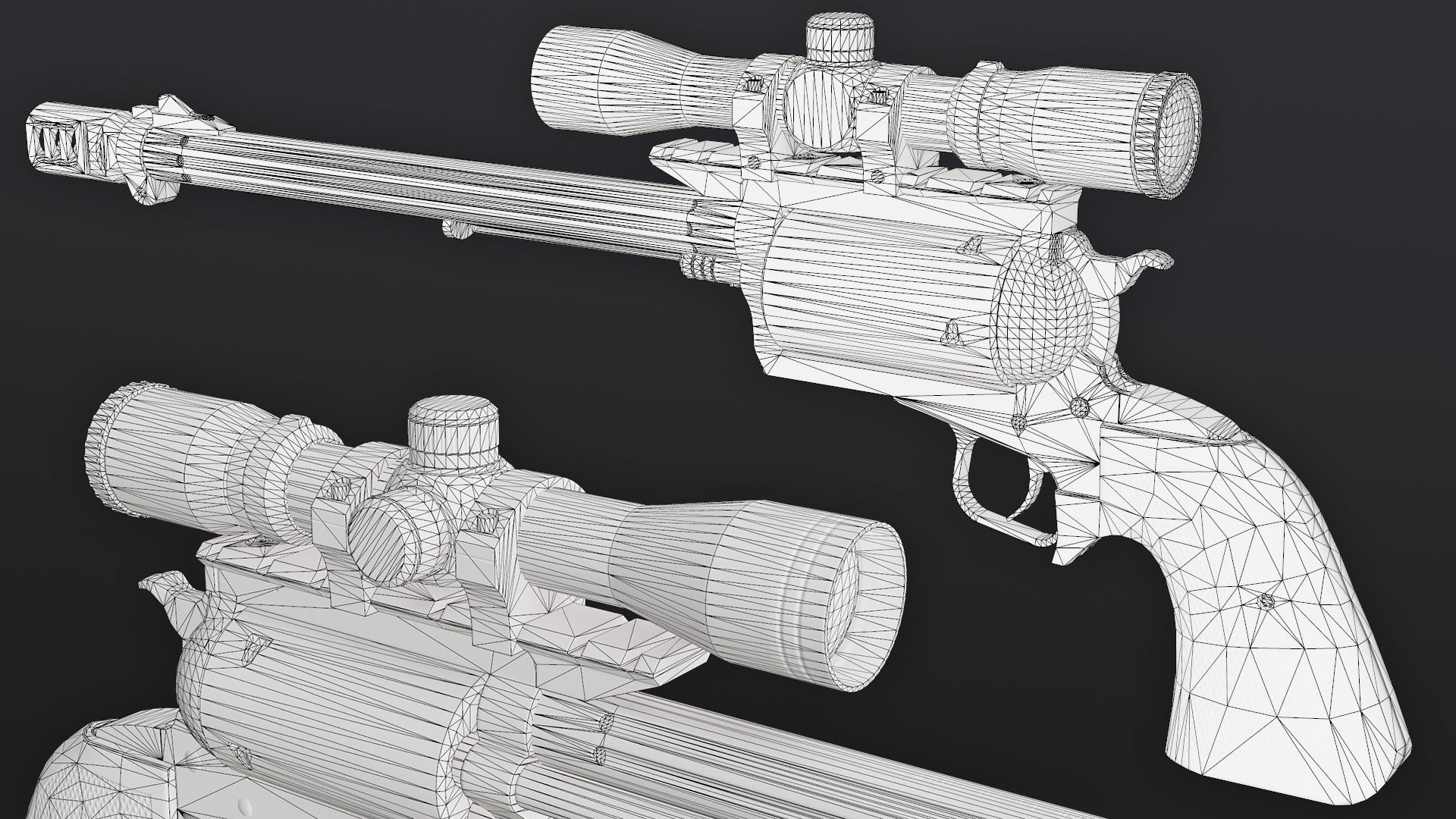 Magnum Research BFR Revolver Low-poly 3D model_9