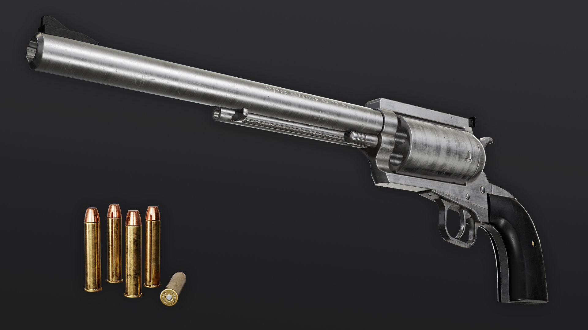 Magnum Research BFR Revolver Low-poly 3D model_2