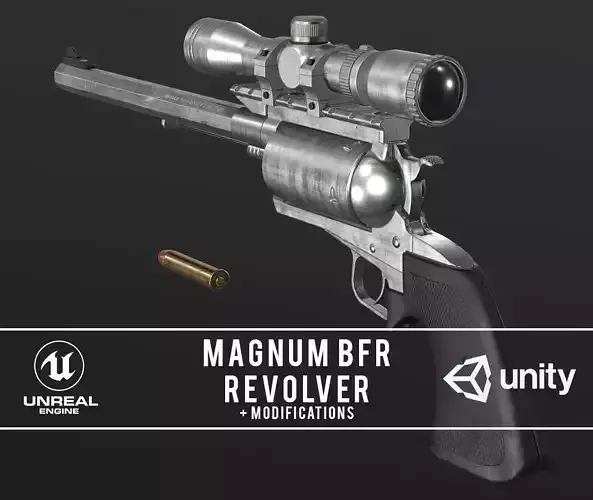 Magnum Research BFR Revolver Low-poly 3D model