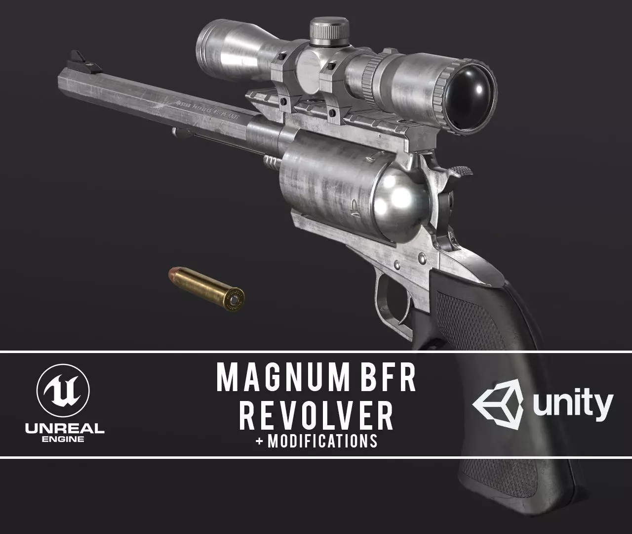 Magnum Research BFR Revolver Low-poly 3D model_0