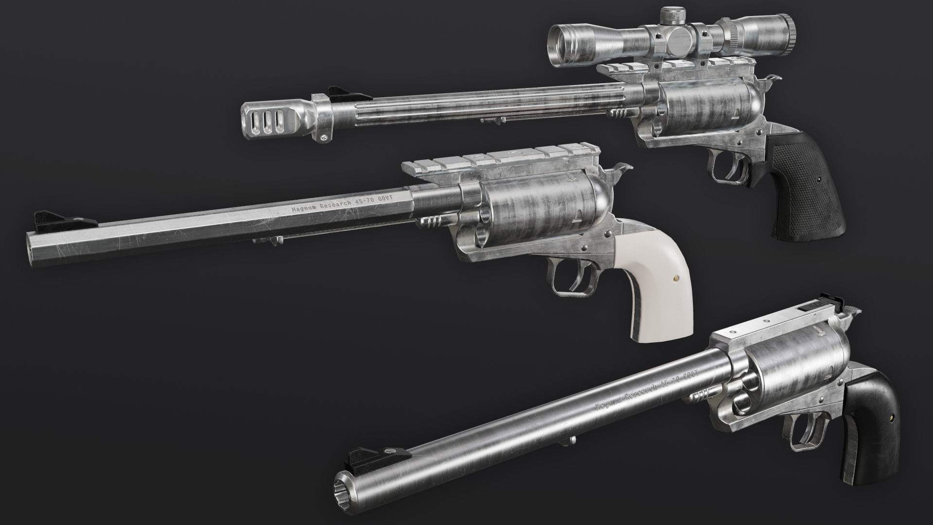 Magnum Research BFR Revolver Low-poly 3D model_6