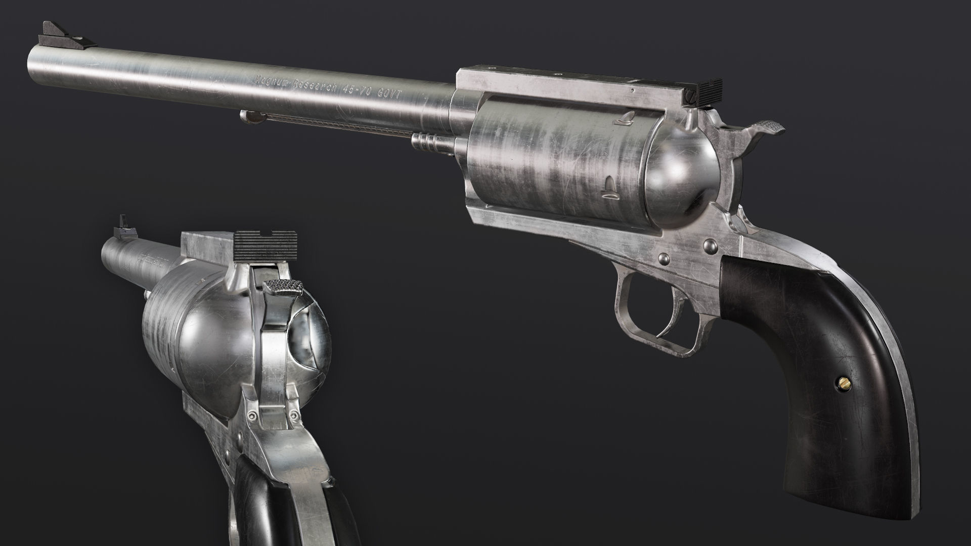 Magnum Research BFR Revolver Low-poly 3D model_1