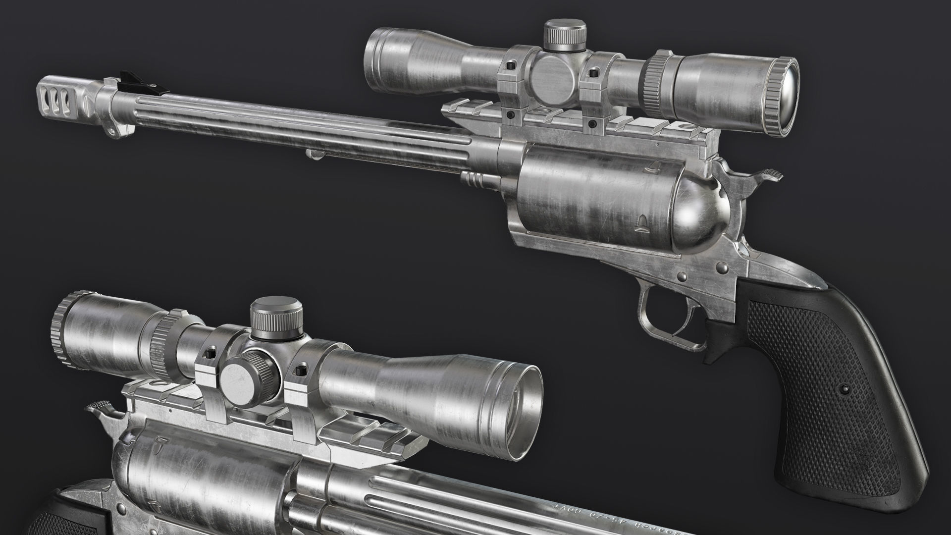 Magnum Research BFR Revolver Low-poly 3D model_5