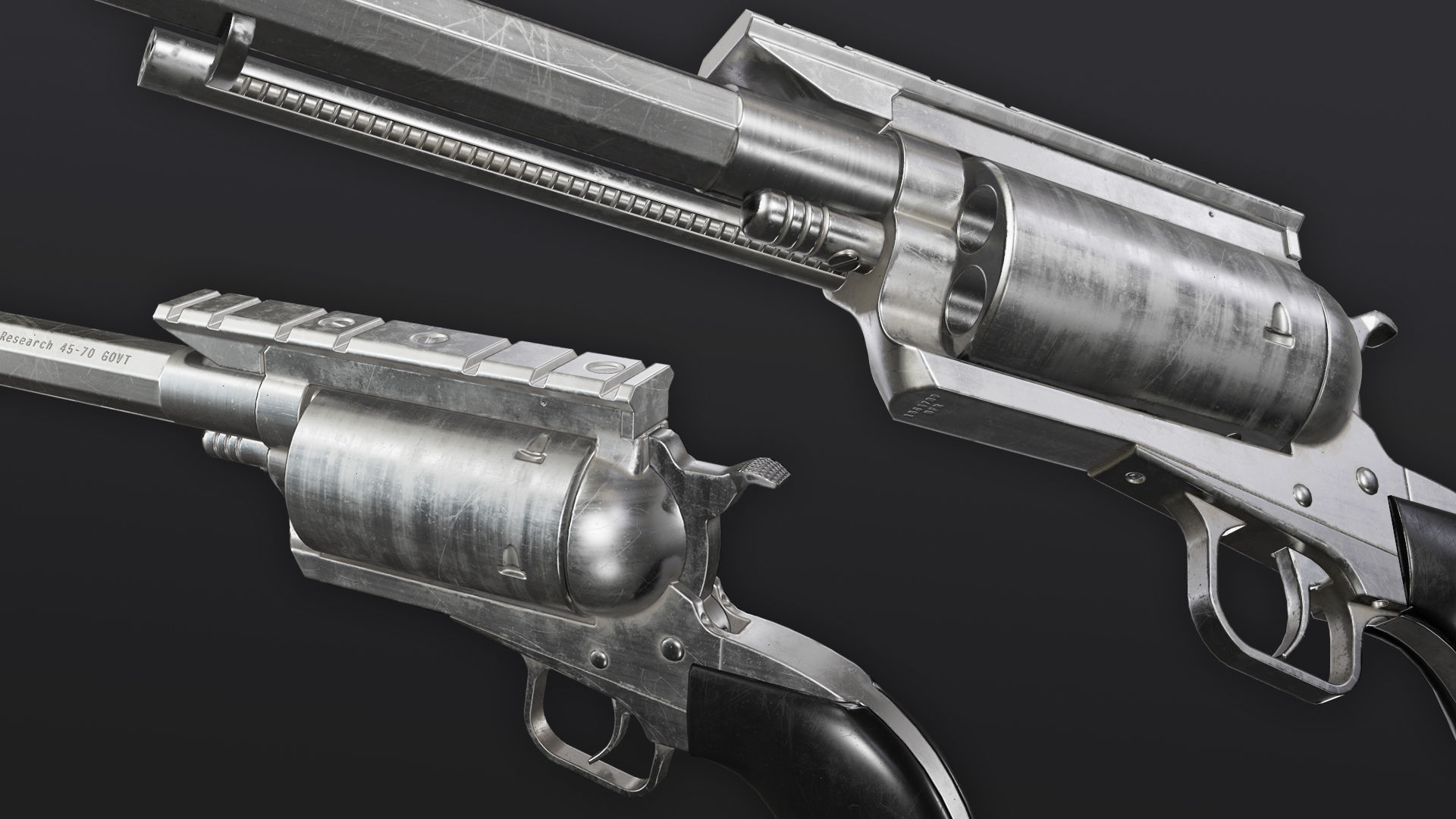 Magnum Research BFR Revolver Low-poly 3D model_4