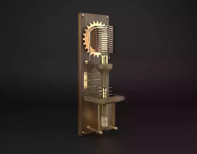 SteamPunk Wall Lamp Low-poly 3D model