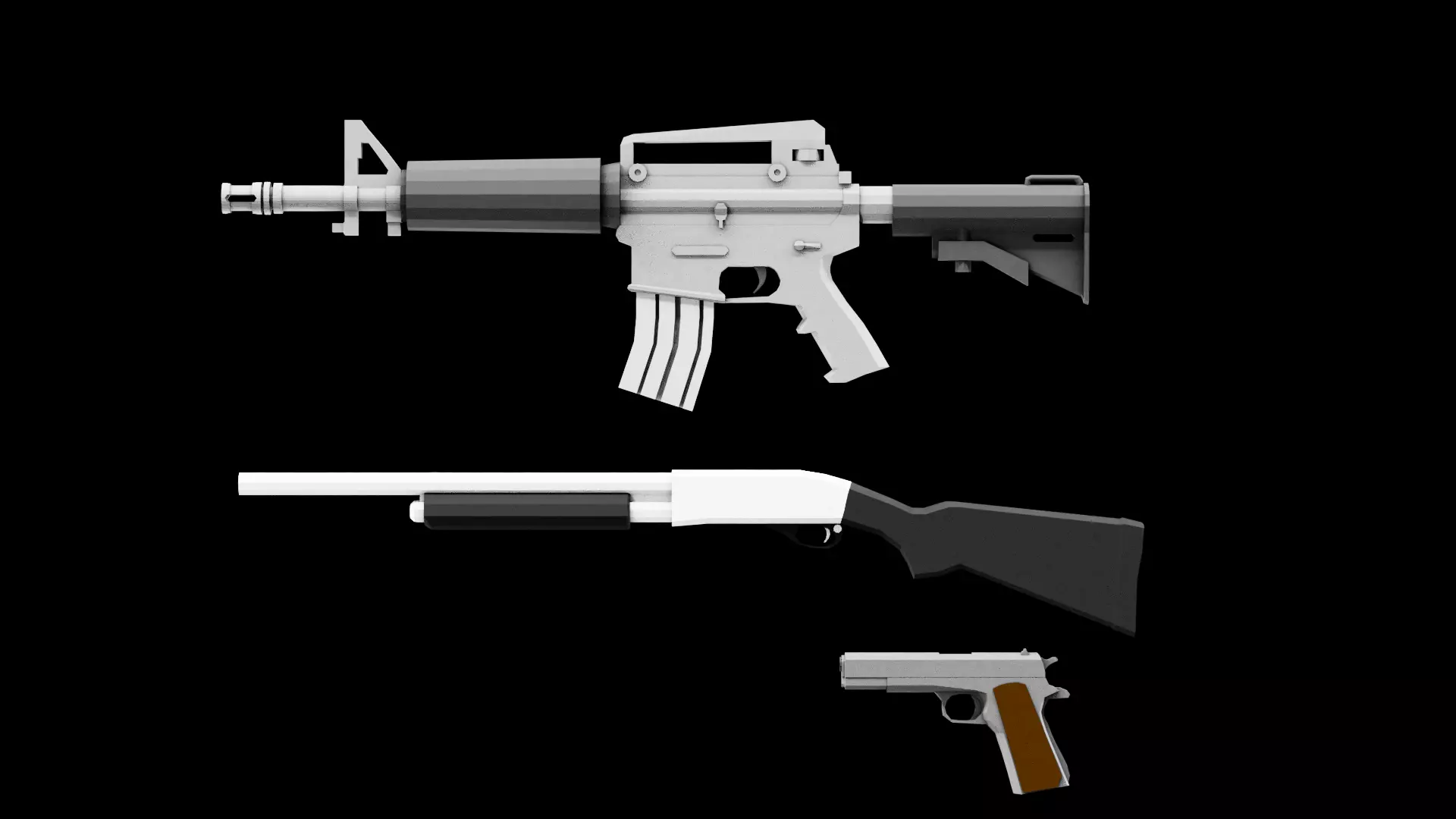 Low Poly Firearms Pack Free low-poly 3D model