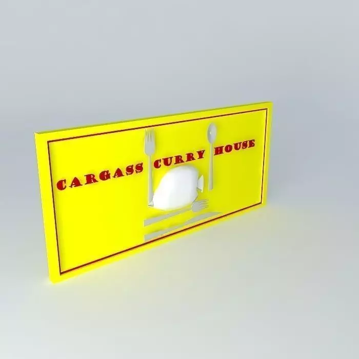 Curry House - Signboard Free 3D model