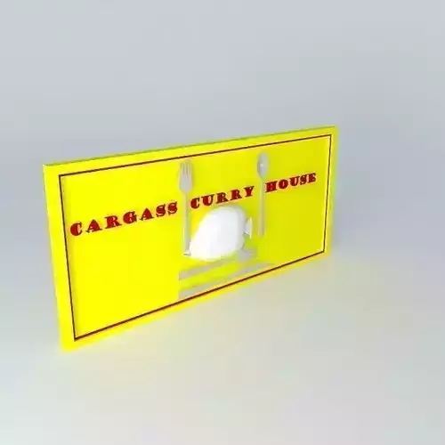 Curry House - Signboard Free 3D model
