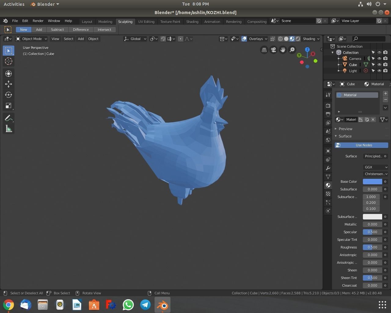 Hen model chicken Free low-poly 3D model_2
