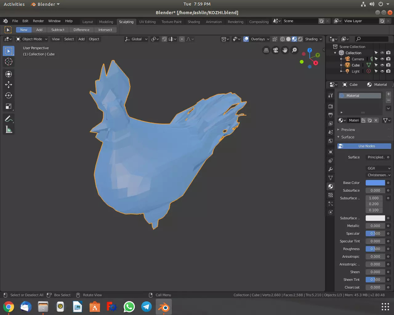 Hen model chicken Free low-poly 3D model_0