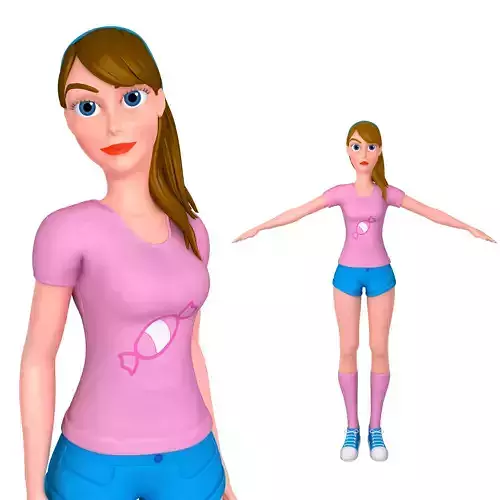 Cartoon Girl 3D model