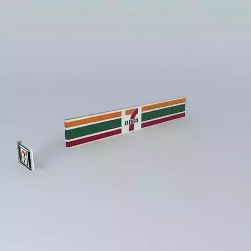 7eleven - Signboard Free 3D model