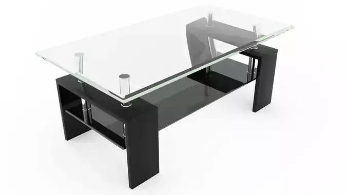Dark Glass Coffee Table - 3ds Max