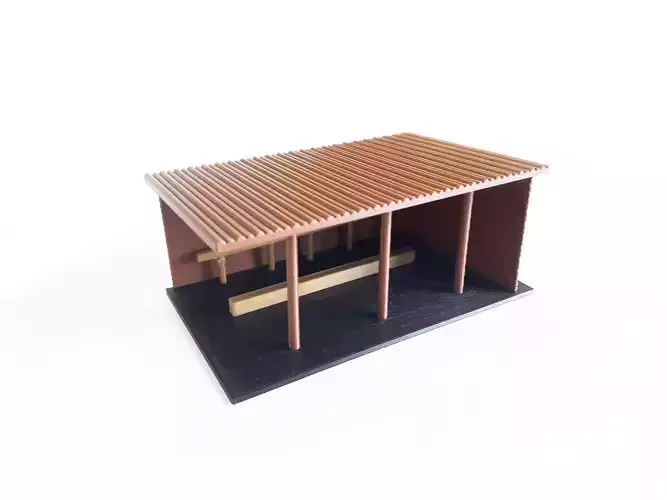 Stable wooden shed 3D print model
