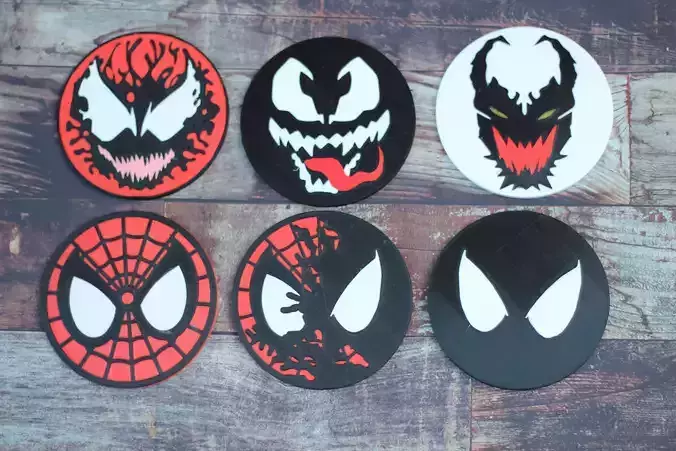 Spider-man Coaster Set 3d Print Files