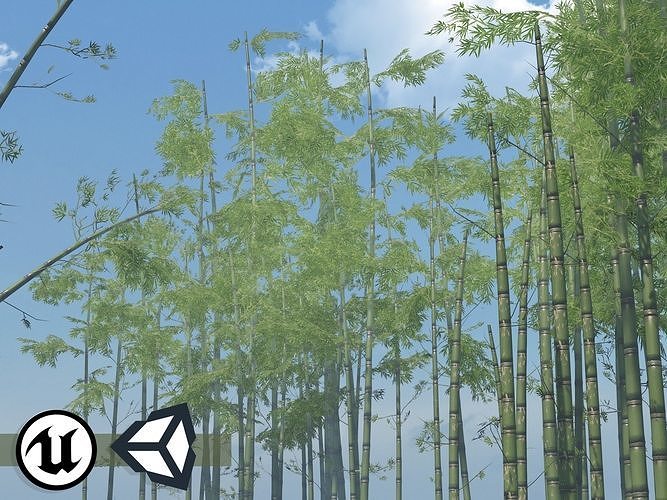 Nature Assets - Bamboo Pack Low-poly 3D model