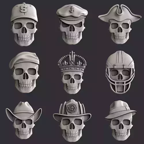 3d models for cnc router set skulls2