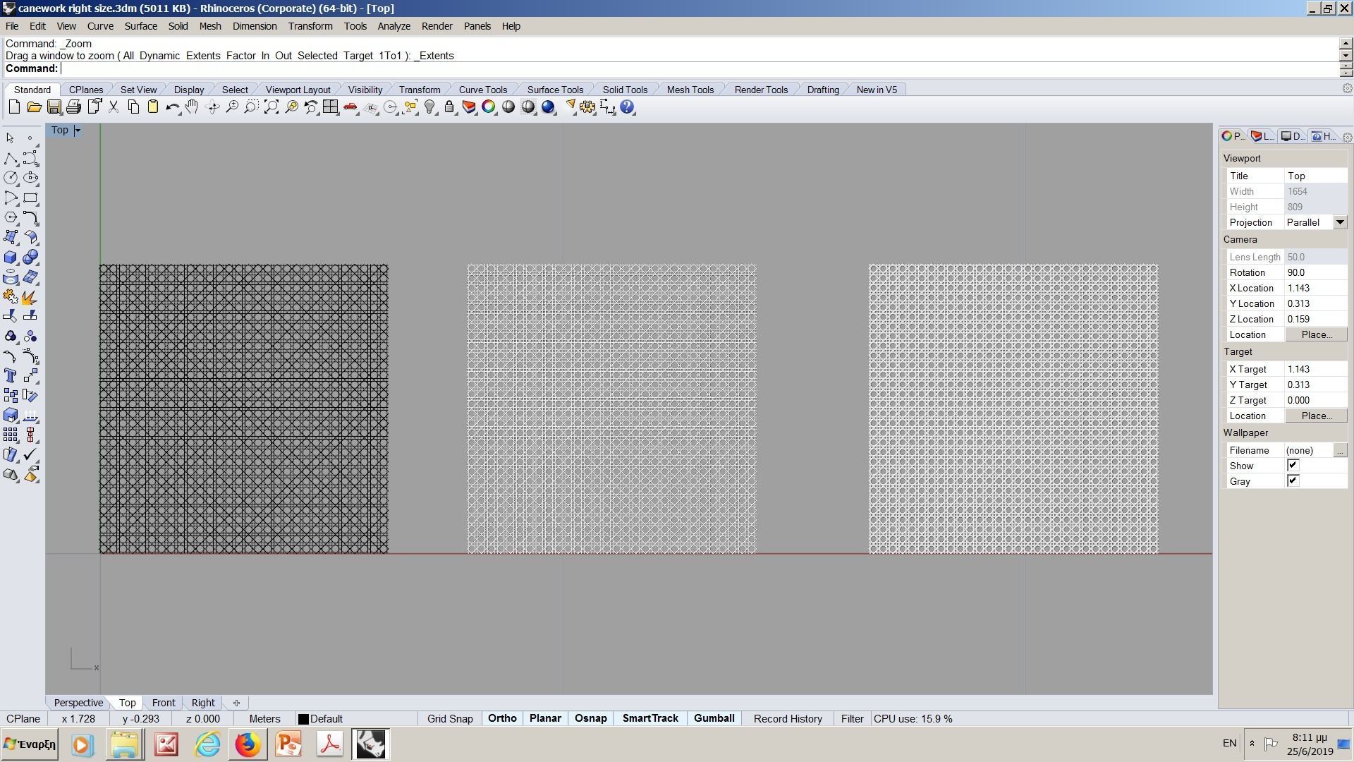 Canework for furniture  Mesh Cane webbing Free 3D model_4