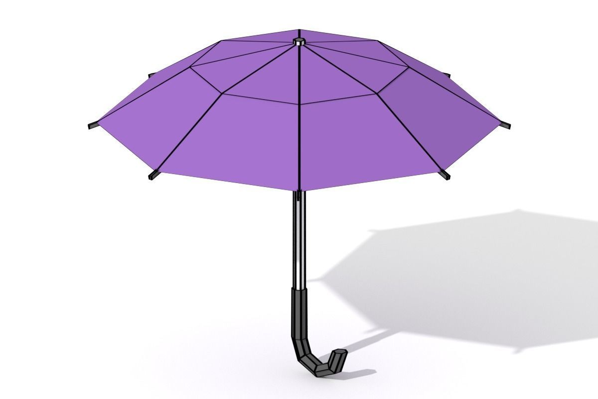 Low Poly Umbrella Low-poly 3D model_4