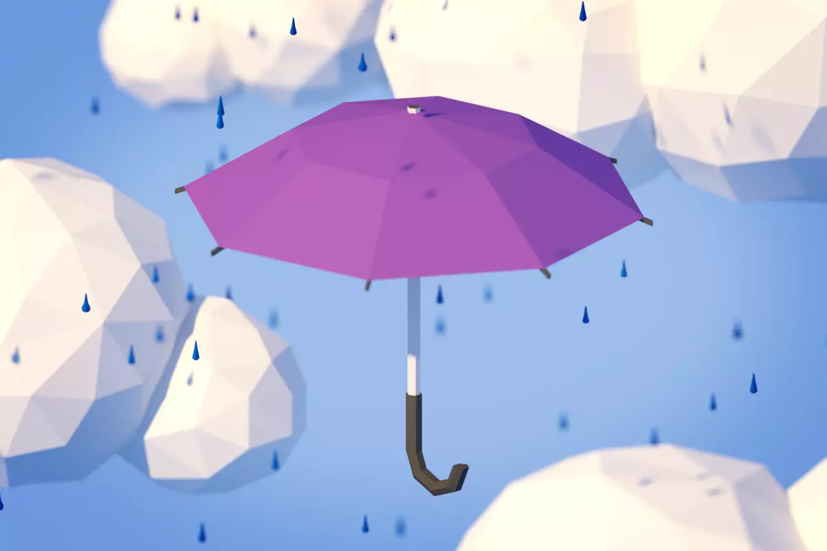 Low Poly Umbrella Low-poly 3D model_0