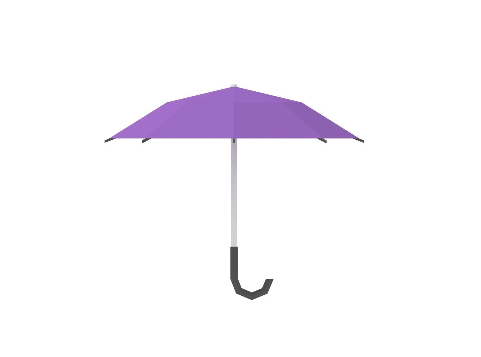 Low Poly Umbrella Low-poly 3D model_3