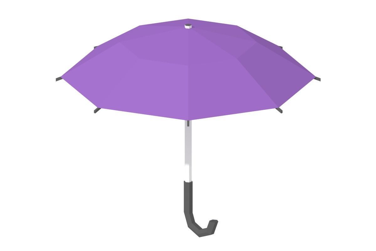 Low Poly Umbrella Low-poly 3D model_1