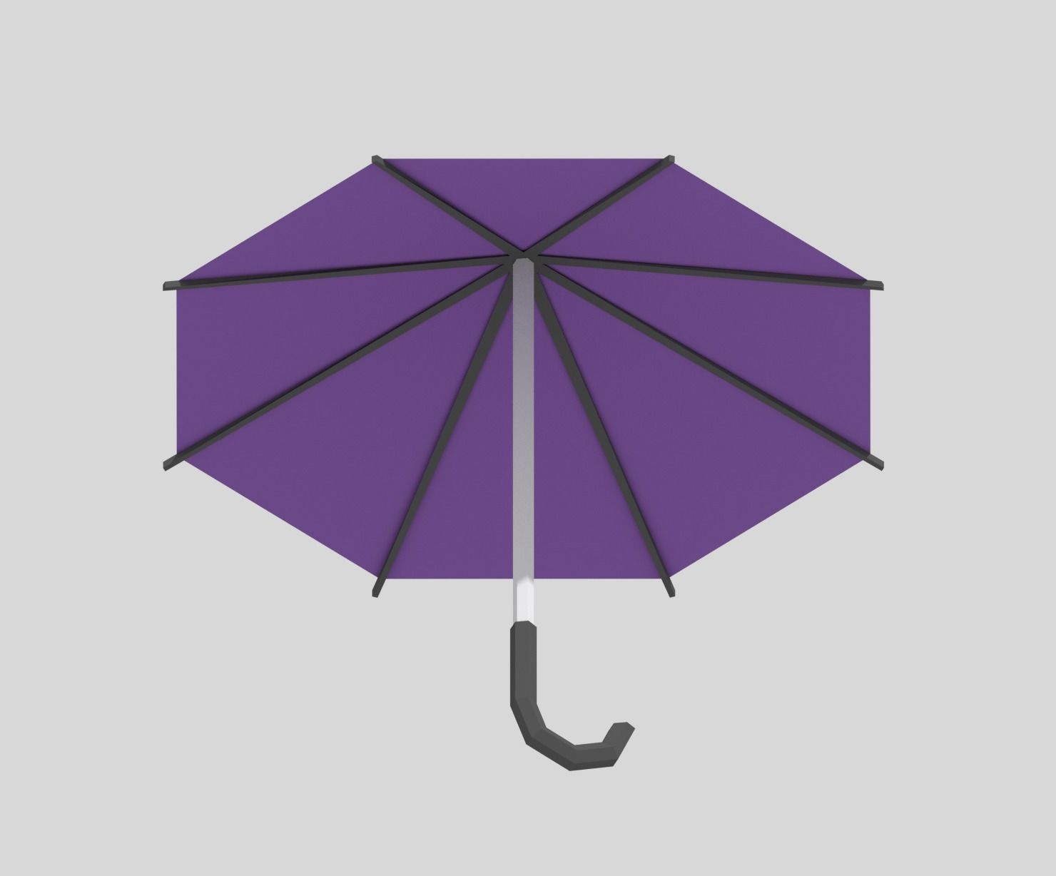 Low Poly Umbrella Low-poly 3D model_2