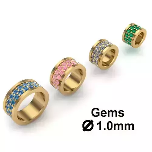 CHARMS four gold rings stones