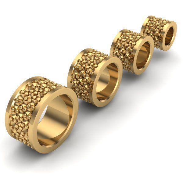 CHARMS gold ring diamonds 3D print model_3