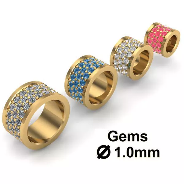 CHARMS gold ring diamonds 3D print model_0