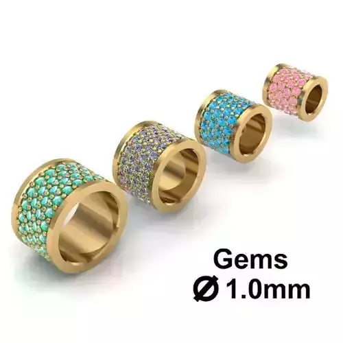 CHARMS four gold rings stones