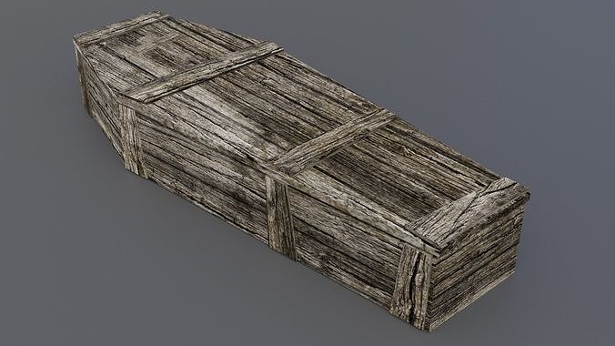 Old coffin Low-poly 3D model