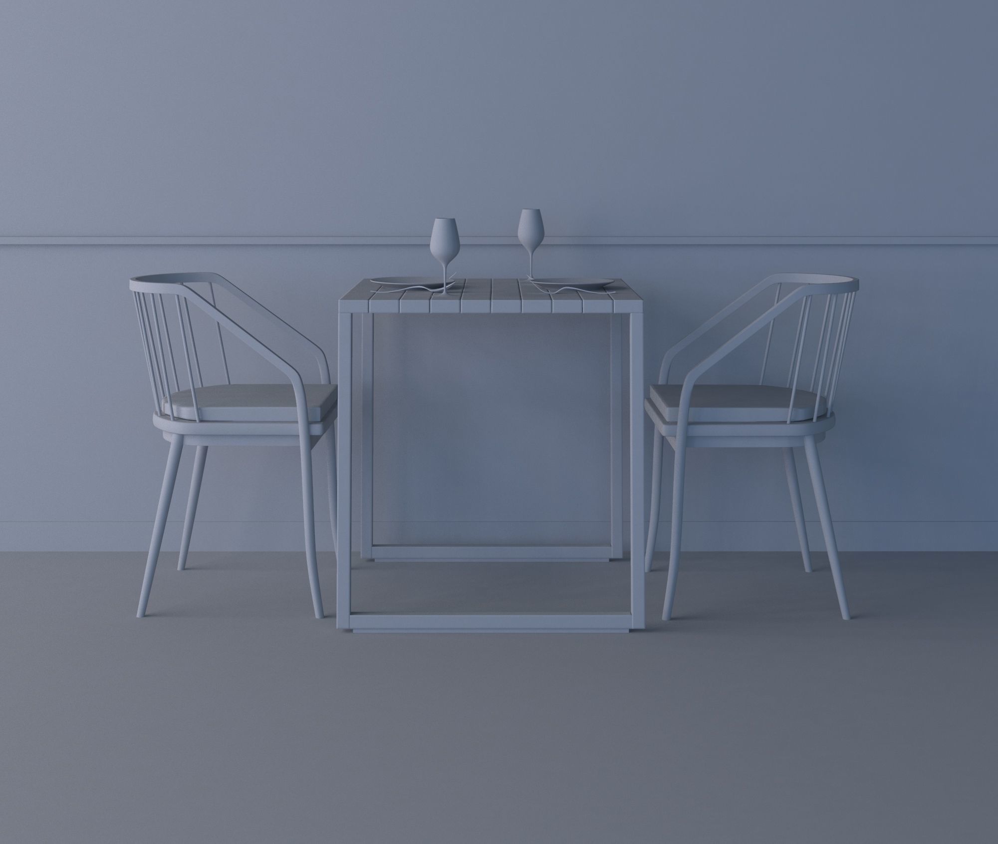 RESTAURANT TABLE SETS COLLECTION 3D model_10