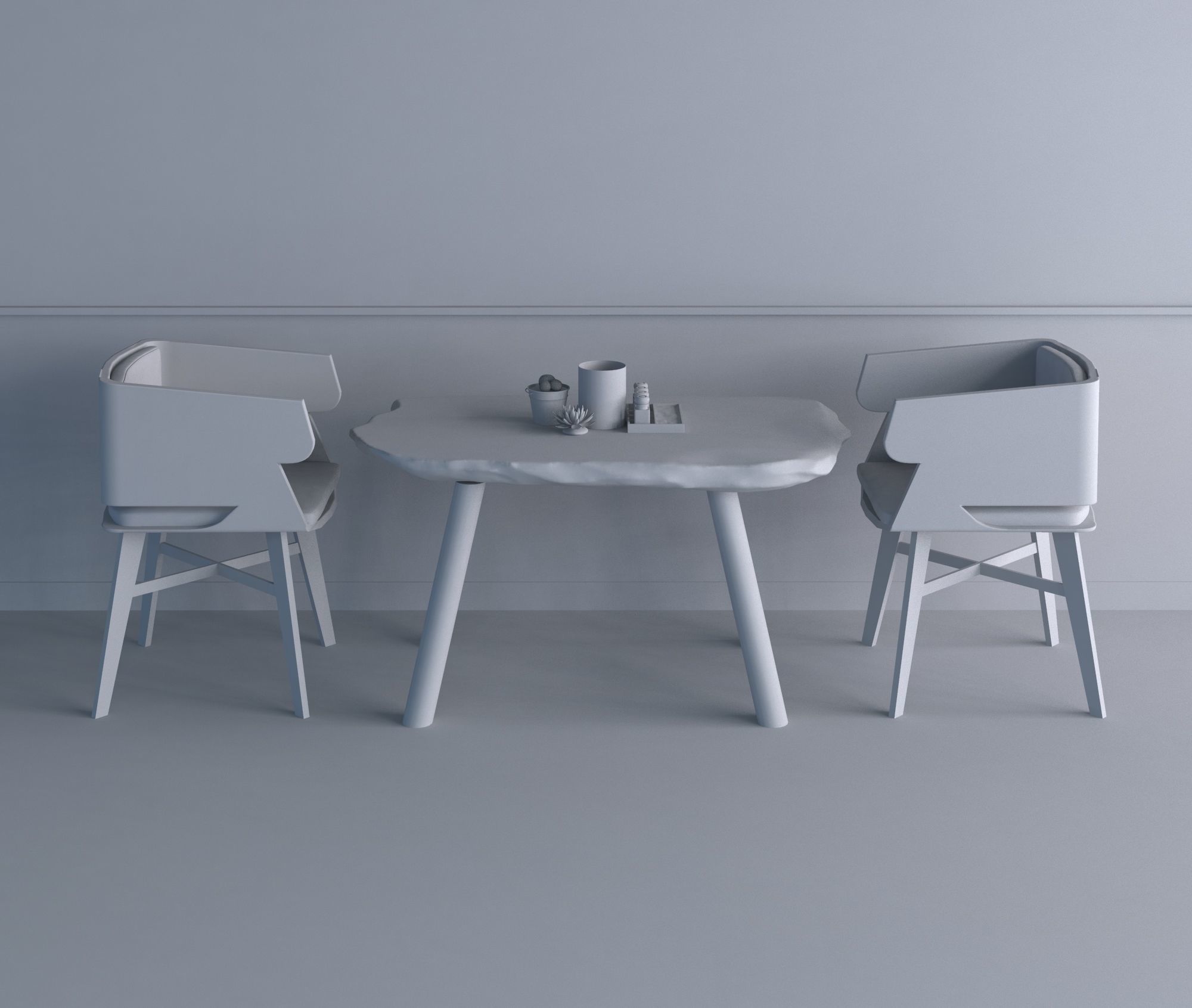 RESTAURANT TABLE SETS COLLECTION 3D model_8